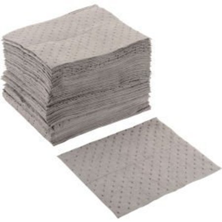 EVOLUTION SORBENT PRODUCTS Global Industrial„¢ Universal Pad, Medium Weight, 15" x 18", Gray, 100/Pack 2MBGPB-8-BOX
